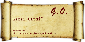 Giczi Ottó névjegykártya